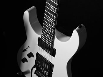 guitar, musical Instrument, black-and-white, hd Wallpaper, desktop Backgrounds, music, electric, rock Guitar, stringed Instrument