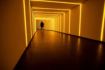 tunnel, subway, metro, underground, yellow, lighting, hurry