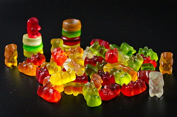 gumoví medvídci, haribo, sladký, báječný, sladkost, okusovat, roztomilý, cukr, barvitý, ovocná žvýkačka, medvěd