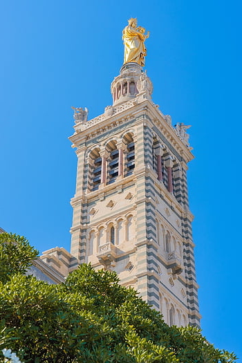 Εκκλησία, Notre Dame de la Garde, προσκυνηματική εκκλησία, πύργος της εκκλησίας, βασιλική, Μασσαλία, Γαλλία, αρχιτεκτονική