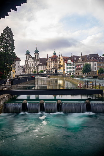 vodopád, panoráma města, švýcarsko, vojtěška, město, švýcarský, fotografování, Příroda, letní, řeka, cestovní ruch