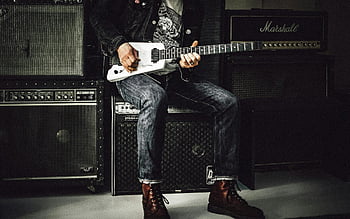 hombre, guitarra, amplificador, guitarra electrica, estudio, amplificadores, rock, punk, músico, jugando, vibraciones