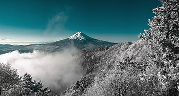 krajobraz, góry, góra Fuji, śnieg, zimowy, Chmura, Japonia, Konkurs w Japonii