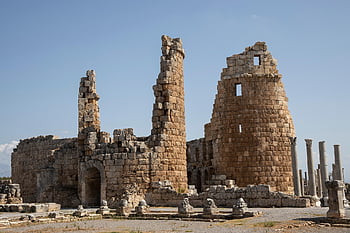 relikvie, budova, starověké, ruiny, kamenná budova, stará budova, struktura, historický, očistit, antalya, krocan