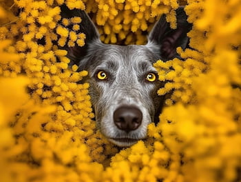 dog, pet, beautiful Flowers, flower Background, flower Wallpaper, nature, cute, animal, flowers, canine, portrait