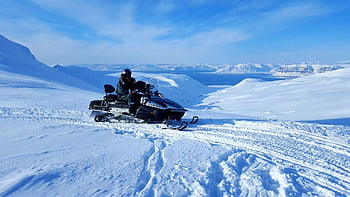 svalbard, zimní, Příroda, sněžný skůtr, Norsko