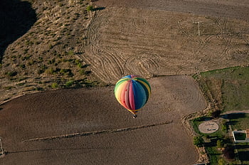 balloon, hot Air Balloon, segovia, spain, city, horizon, view, aqueduct, landscape