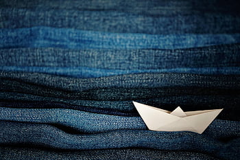džíny, papírové lodi, moře, materiál, textil, loď, oceán, plachta, plavba, plachetnice, jízda