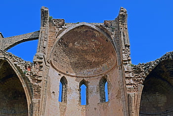 ruiny, historický, cestovní ruch, cestovat, starověké, budova, Kypr, famagusta, kostel, gotický, architektura
