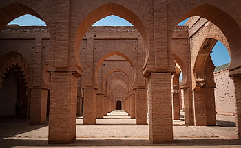 morocco, mosque, islam, tinmel, architecture, arches, bricks, pattern, ancient, history, religous