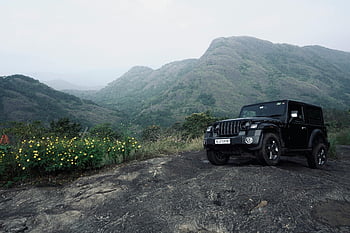 zwarte jeep, ruig terrein, Berg uitzicht, Off-road avonturen, zwart suv, buiten avontuur, schilderachtig landschap, avontuurlijke voertuig, natuurlijke omgeving, Bergachtig gebied, off-road voertuig