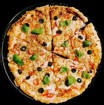 pizza, mozzarella, sýr, jídlo, olivy, italština, kuchařka, restaurace, kuchyně