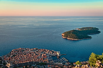 island, buildings, fortress, tower, medieval, architecture, mediterranean, tourism, europe, travel