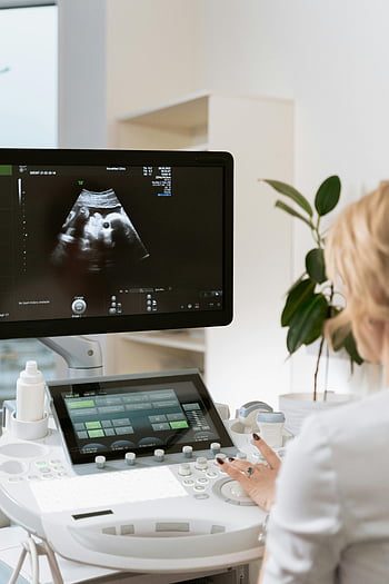 3D -ultraääni, Lääketieteen ammattilainen, ultraäänilaitteet, potilaan diagnoosi, klinikka, lääketieteellinen kuvantaminen, lääketieteellinen skannaus, lääketieteellinen skanneri, terveydenhuolto, teknikko, tekniikka