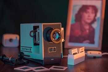vinobraní šedá kamera, diaprojektor, foto rámeček, nostalgický, retro vibrace, detail, Nastavení Vintage, diapozitiv, nastavení projektoru, zobrazení fotografií, vinobraní fotografie