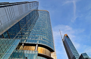 costruzione, edificio per uffici, bicchiere, Torre, alto, grattacieli, architettura, natura, moderno, futuristico, cielo