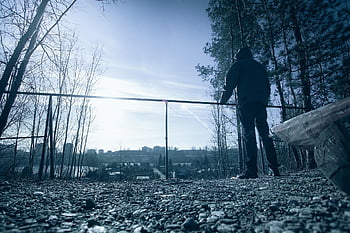 character, guy, scenery, environment, loneliness, sadness, contemplation, mystery, man, a Person, emotion