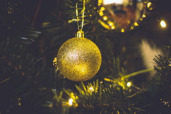 Vánoční cetka, zlatý ornament, zdobené vánoční strom, šumivé zlato, detail, vánoční dekorace, Dovolená dekor, slavnostní, vánoční strom ornament, třpytivé cesty, zimní prázdniny