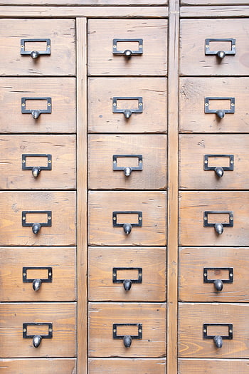 wooden cabinet, rows of drawers, vintage wooden cabinet, metal handles, close-up, texture, pattern, antique furniture, drawer unit, wooden drawers, cabinet texture