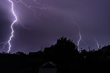 stormy weather, lightning storm, night sky, dramatic silhouette, Himesháza, Hungary, powerful lightning, thunderstorm, night photography, natural phenomenon, electric storm