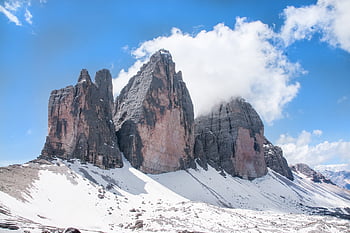 alpine, dolomit, Italia, tyrol selatan, tiga zinnen, taman alam, gunung, pemandangan, alam, awan, hiking