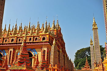 pagoda thanboddhay, Buddha Purnima, tisíce buddhů, barma, monywa, zlato, náboženství, buddhismus, pagoda, Buddha, chrám