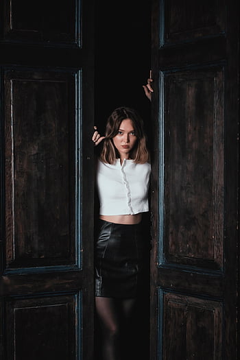 žena, móda, dveře, dívka, ženský, Mladá žena, krása, Modelka, styl, přitažlivý, Krásná