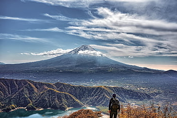 góra Fuji, Natura, podróżować, turystyka, badanie, turysta, śnieg, Japonia
