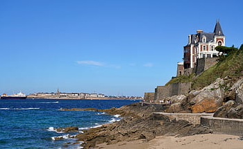villa, lato, sfondo del laptop, mare, lusso, bella carta da parati, carta da parati di windows, carta da parati full hd, punta del Malouine, Costa Smeralda, Brittany