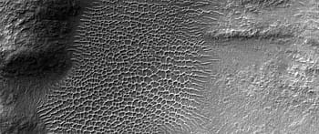 Mars, Hvězdné duny, Tyrrhena Terra, výšce, Geologická rozmanitost, kráter, směry větru, Polygonální vzor, sopečné horniny, Materiál nesoucí hlínu, krajina
