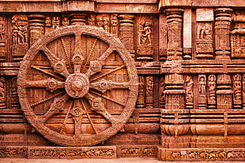 Brown Wheel, Hieroglyphics, Sun Temple, Konark, stone carvings, ancient architecture, detailed carvings, temple architecture, Indian temple, historical site, cultural heritage