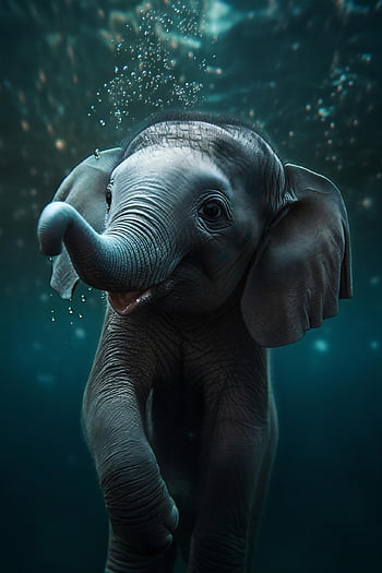 ai Generated, animal, elephant, mammal, species, wildlife, baby, nature, cute, high Quality, little