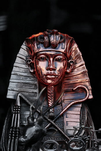 Bronzový faraon, Coffin socha, egyptské umění, Historické řemeslné zpracování, svislý výstřel, Podrobné umění, FARAOH SORKULPURE, bronzová socha, Egyptský faraon, starověké umění, Historické umění