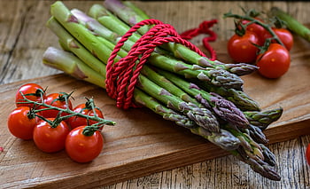 chřest, zelená, zelenina, jíst, kuchyně, výživa, vegan, vegetariánský, drsný, rajčata, svazku