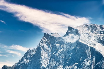 hegy, szikla, csúcstalálkozó, Alpok, Zugspitze, csúcs, Ausztria, felhők, szabadtéri, kilátás, természet