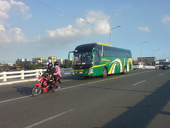 Cher Transport, Volvo B7r, Aircon Bus, Navotas, Filipíny, Provoz města, Auto Delta, autobus, PBPA, Asociace fotografů filipínských autobusů, motocykl