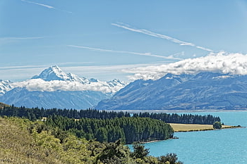 new Zealand, lake Pukaki, aoraki, mount Cook, mountain, glacier, lake, water, mackenzie Country, canterbury, south Island