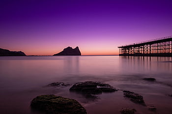 port, ocean, sea, water, dawn, dusk, island, rocks, calm, spain, murcia