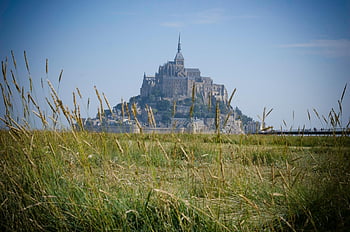 mont saint-michel, Normandiet, slot, landskab, abbedi, milepæl, turistattraktion