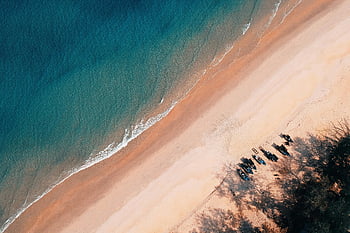 ภาพถ่ายทางอากาศ, ชายทะเล, ทะเลสงบ, ชายหาดอันเงียบสงบ, คลื่นอ่อนโยน, เรือเล็ก, หาดทราย, มุมมองที่สวยงาม, วิวทะเล, ทิวทัศน์ชายฝั่ง