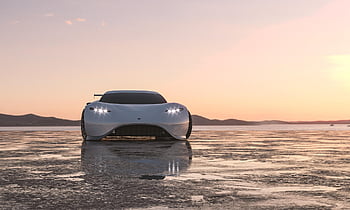 auto, cgi, Automobil 3d, tapety na plochu, západ slunce, Super Car 3d, Příroda, vizualizace, 3d, 3D studio, vykreslování