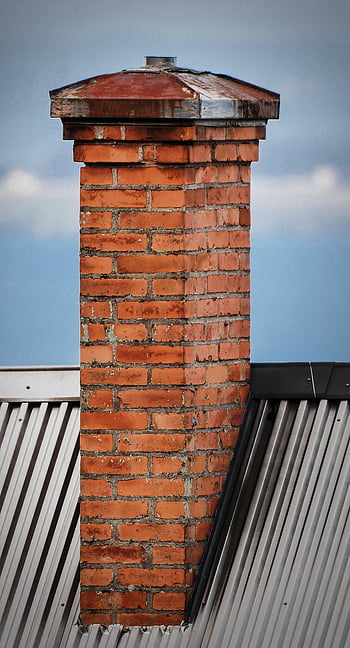 chimney, brick, roof, views, sky, house, architecture, building, outside, housetop, red