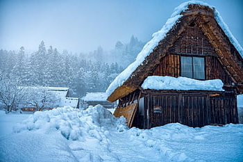 茅葺き屋根の家、 建築、 合掌造り、 白川郷、 日本、 大雪地域、 世界文化遺産