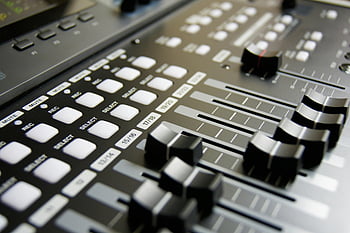 audio mixer, sliders, buttons, sound engineering, music production, detailed view, music pad, disc jockey, sound control, music equipment, audio equipment