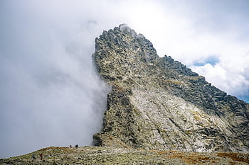 paysage, les montagnes, sommet, de pointe, roches, nuages ​​de montagne, brouillard, la nature, campagne, scénique, chaîne de montagnes