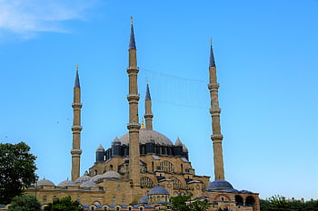 cami, minaret, dome, architectural, islam, religion, building, city, edirne, turkey
