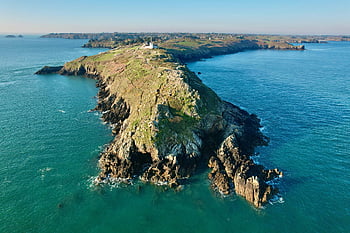 sea, cliff, brittany, landscape, cancale, nature, france, ocean