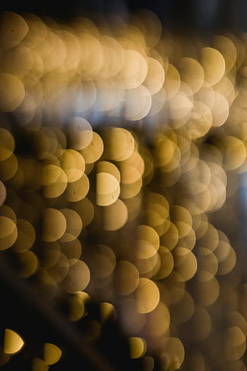 Golden Bokeh, kulaté světelné skvrny, tmavé pozadí, Okouzlující světla, klidný abstrakt, dekorativní pozadí, bokeh efekt, Zlaté kruhy, noční světla, abstraktní umění, bokeh fotografie