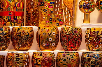 sklenka, dekorace, keramický, malování, ornament, Vánoce, umění, klimt, světla, vánoční trh, vánoční stojan
