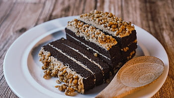 chocolate Cake, confectionery, dessert, pastry, baked Goods, peanuts, sweets, snack, delicious, tasty, dark
